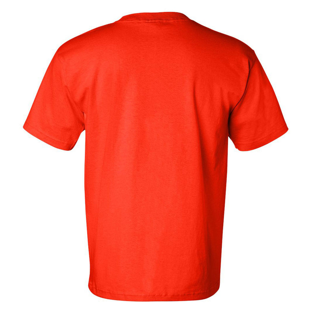 Bayside Men's Bright Orange USA-Made Short Sleeve T-Shirt with Pocket