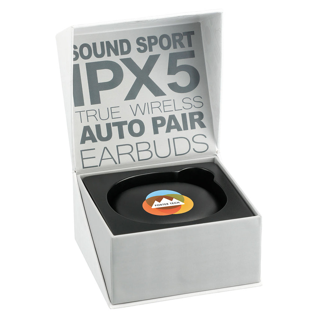Leed's Black Sound Sport IPX5 True Wireless Auto Pair Earbuds