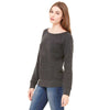 Bella + Canvas Women's Charcoal-Black Triblend Wide Neck Sweatshirt