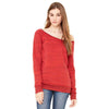 Bella + Canvas Women's Red Marble Fleece Wide Neck Sweatshirt