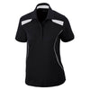 Extreme Women's Black Eperformance Tempo Recycled Polyester Performance Textured Polo
