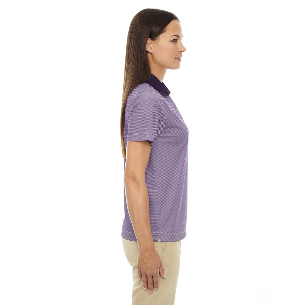 Extreme Women's Mulbery Purple Eperformance Launch Snag Protection Striped Polo