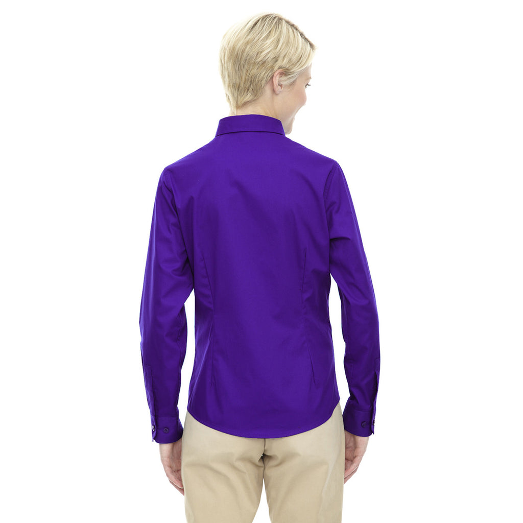 Core 365 Women's Campus Purple Operate Long-Sleeve Twill Shirt