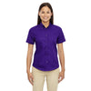 Core 365 Women's Campus Purple Optimum Short-Sleeve Twill Shirt