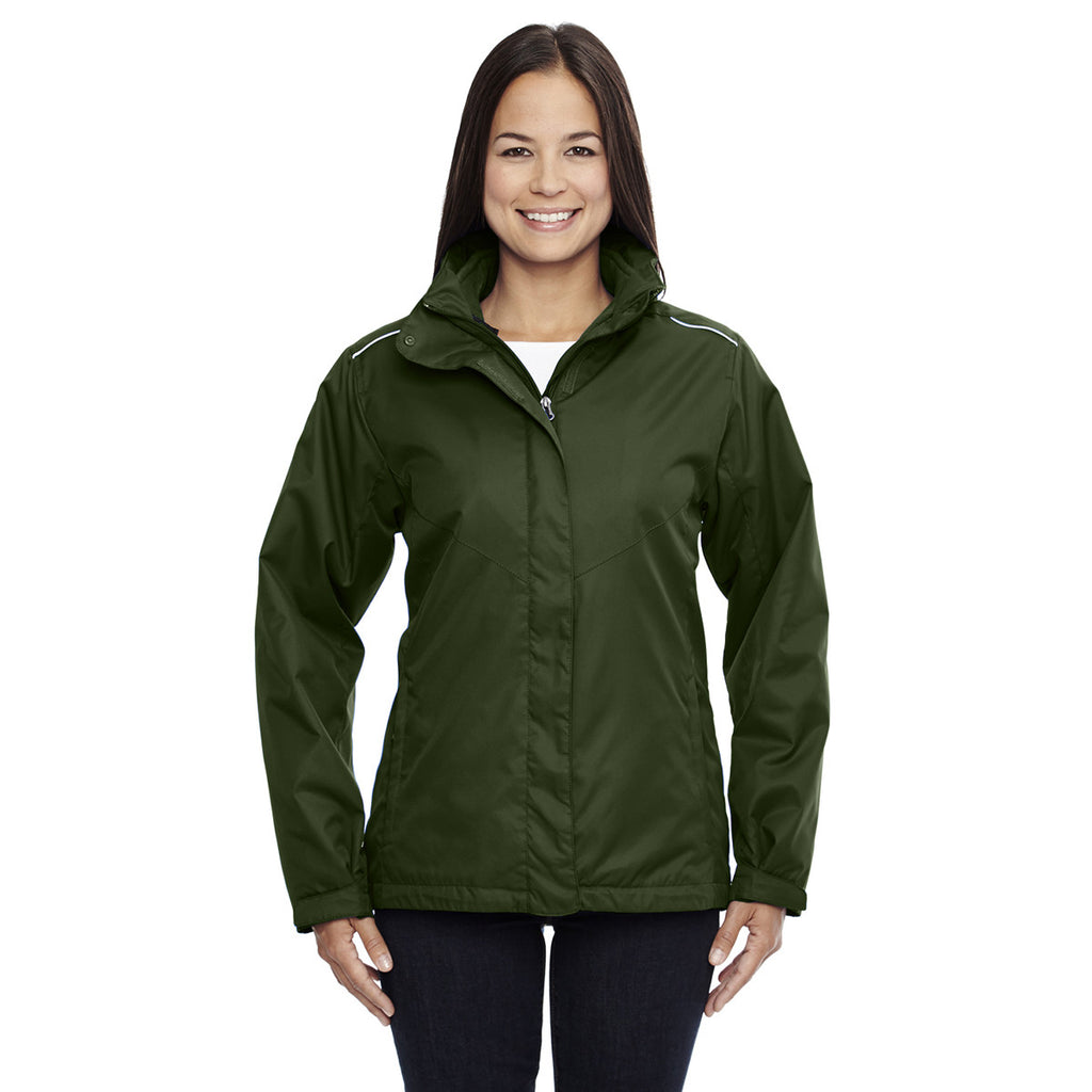 Core 365 Women's Forest Green Region 3-in-1 Jacket with Fleece Liner