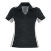 North End Women's Black Performance Embossed Print Polo