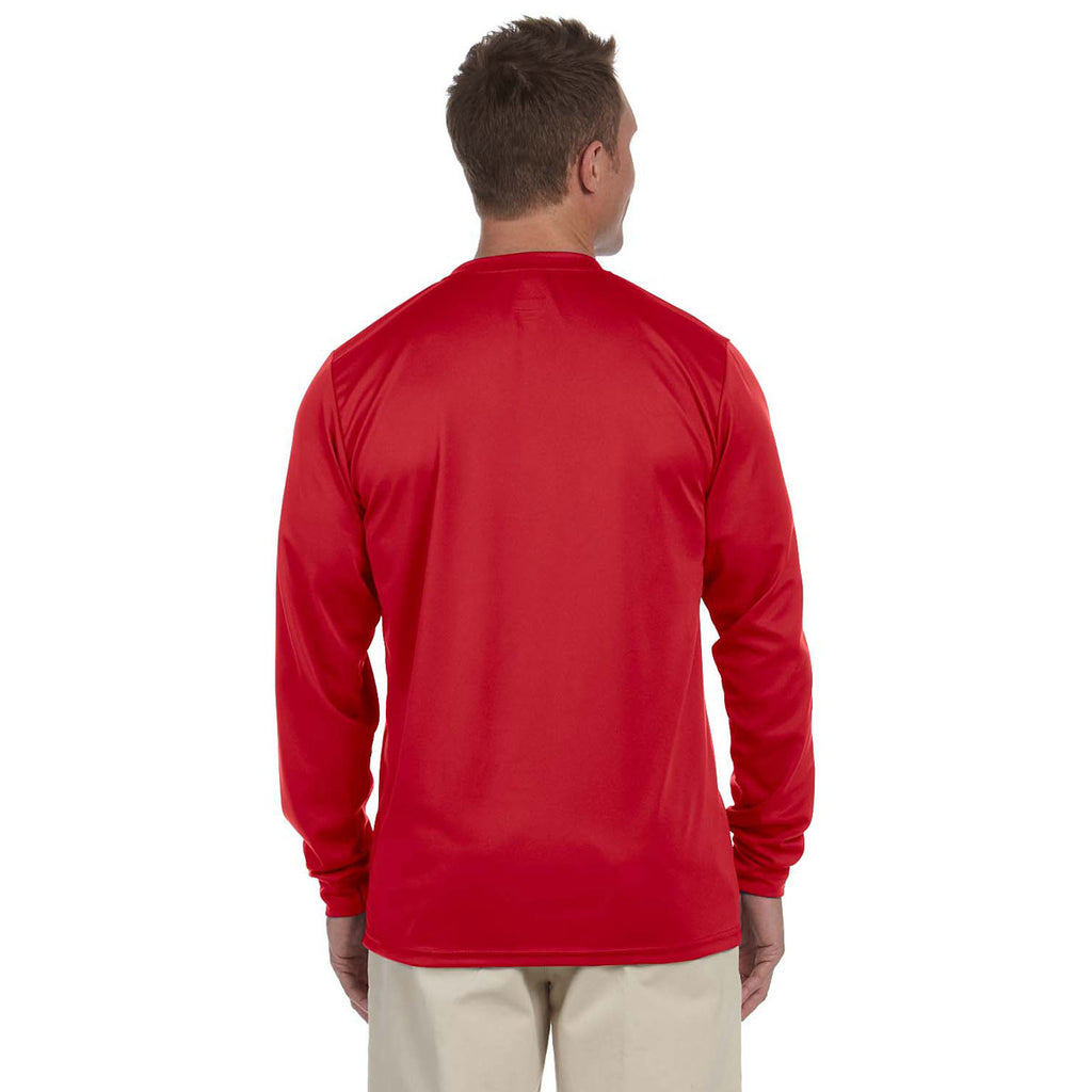 Augusta Sportswear Men's Red Wicking Long-Sleeve T-Shirt