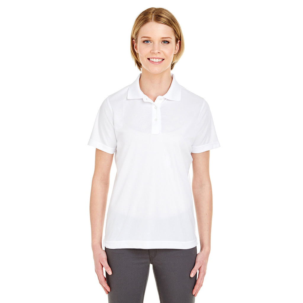 UltraClub Women's White Cool & Dry Mesh Pique Polo