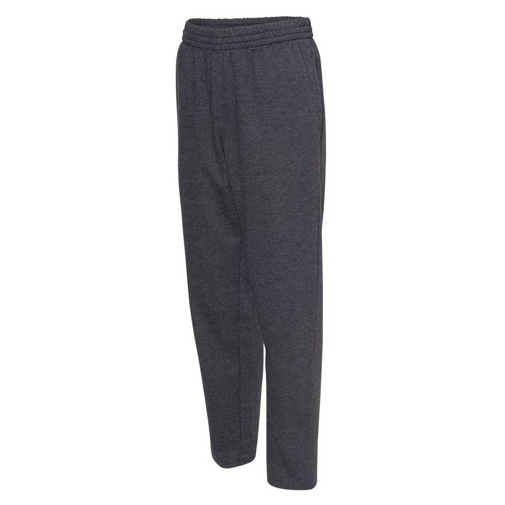Russell Athletic Men's Charcoal Heather Cotton Rich Open Bottom Sweatpants