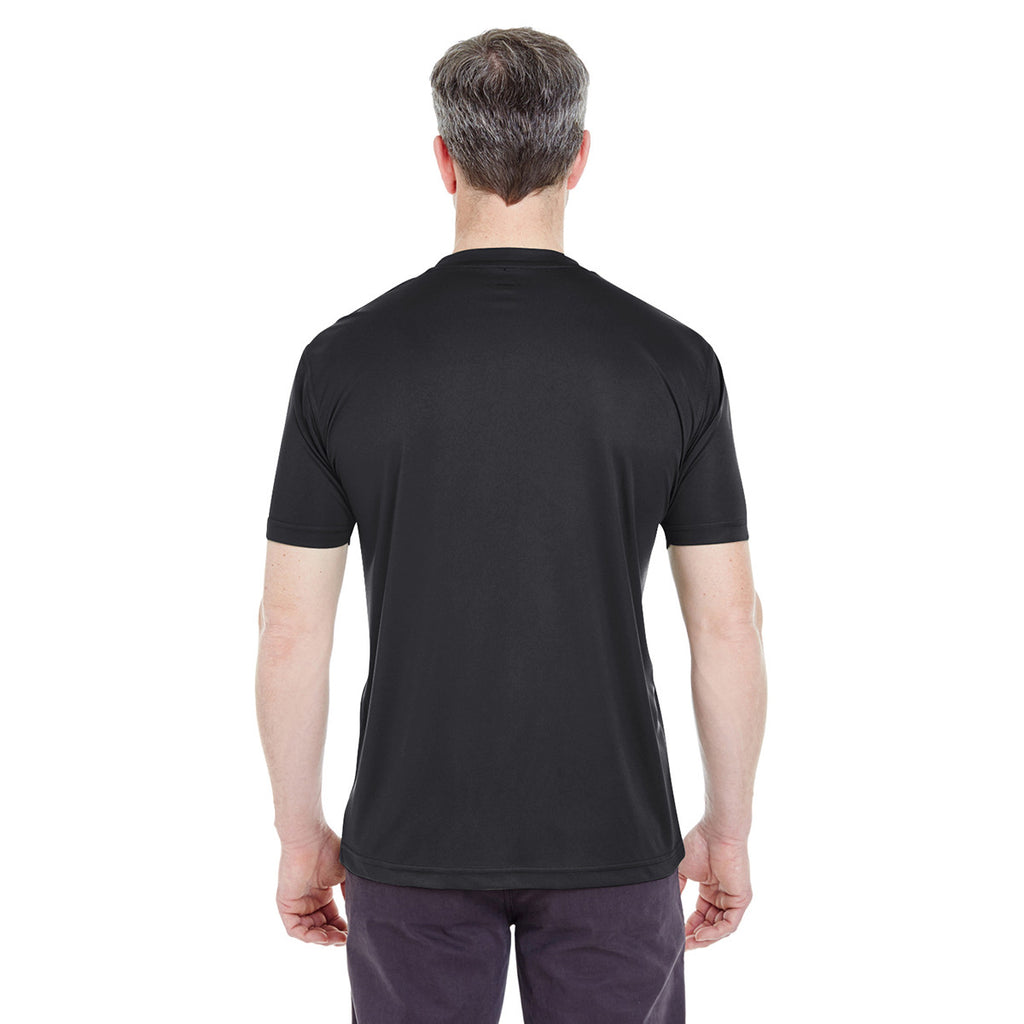 UltraClub Men's Black Cool & Dry Sport Performance Interlock T-Shirt