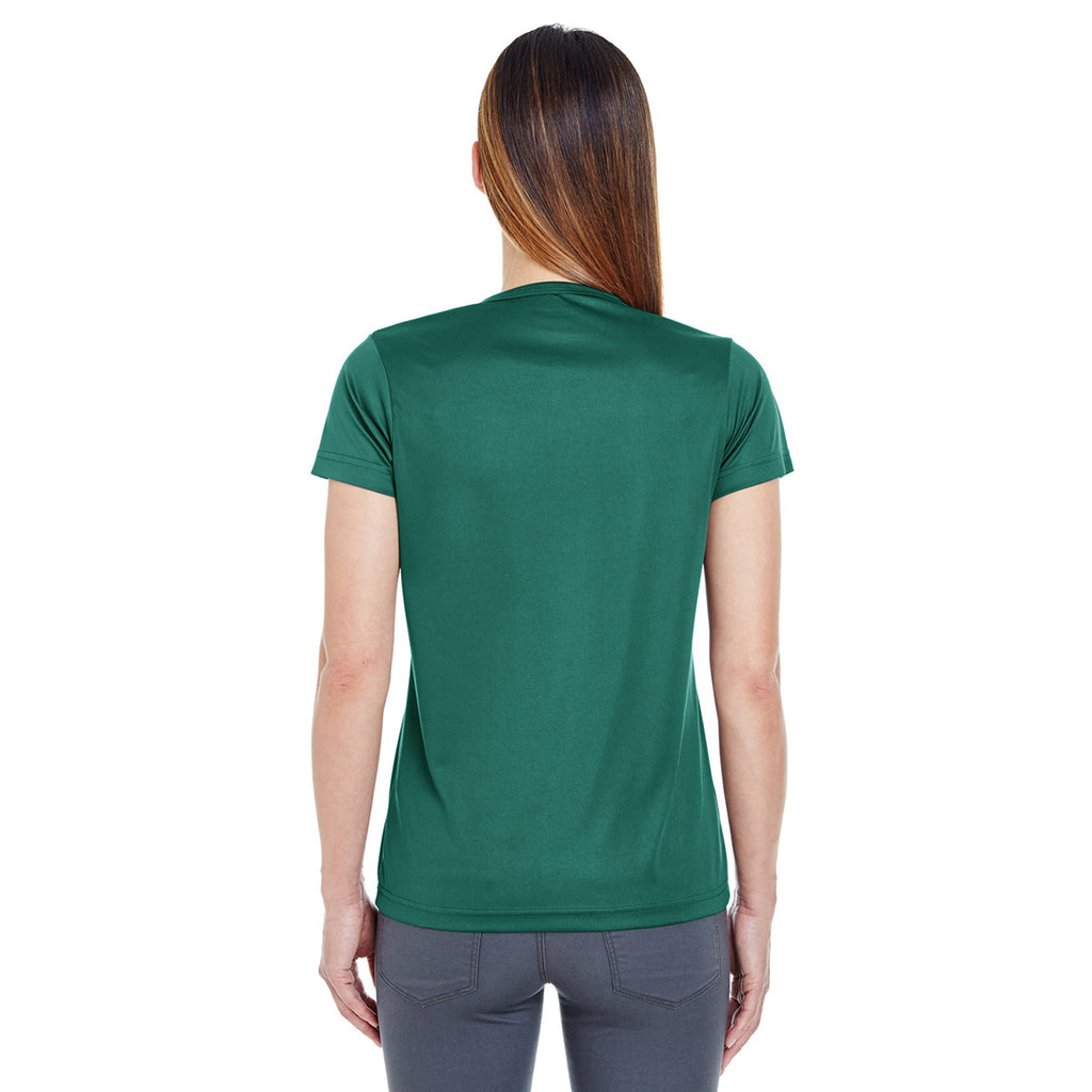 UltraClub Women's Forest Green Cool & Dry Sport Performance Interlock T-Shirt