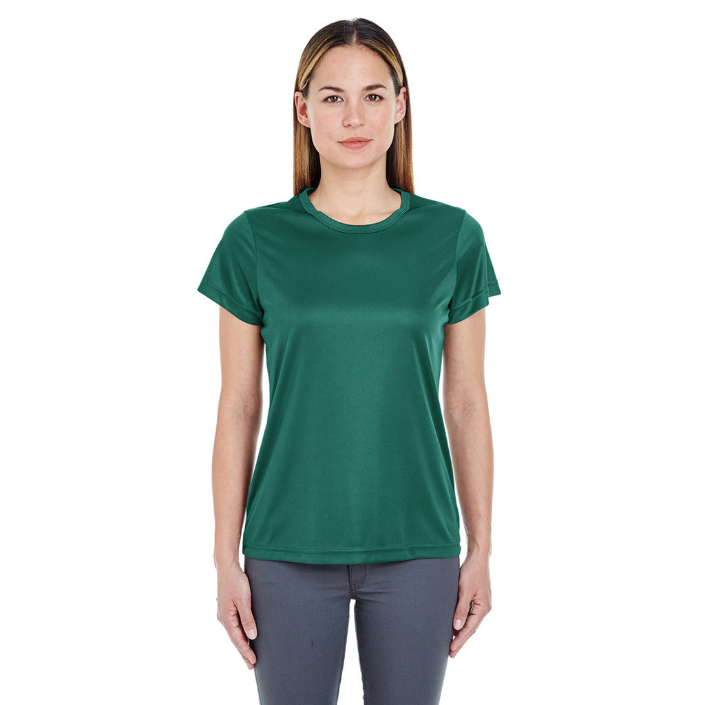 UltraClub Women's Forest Green Cool & Dry Sport Performance Interlock T-Shirt