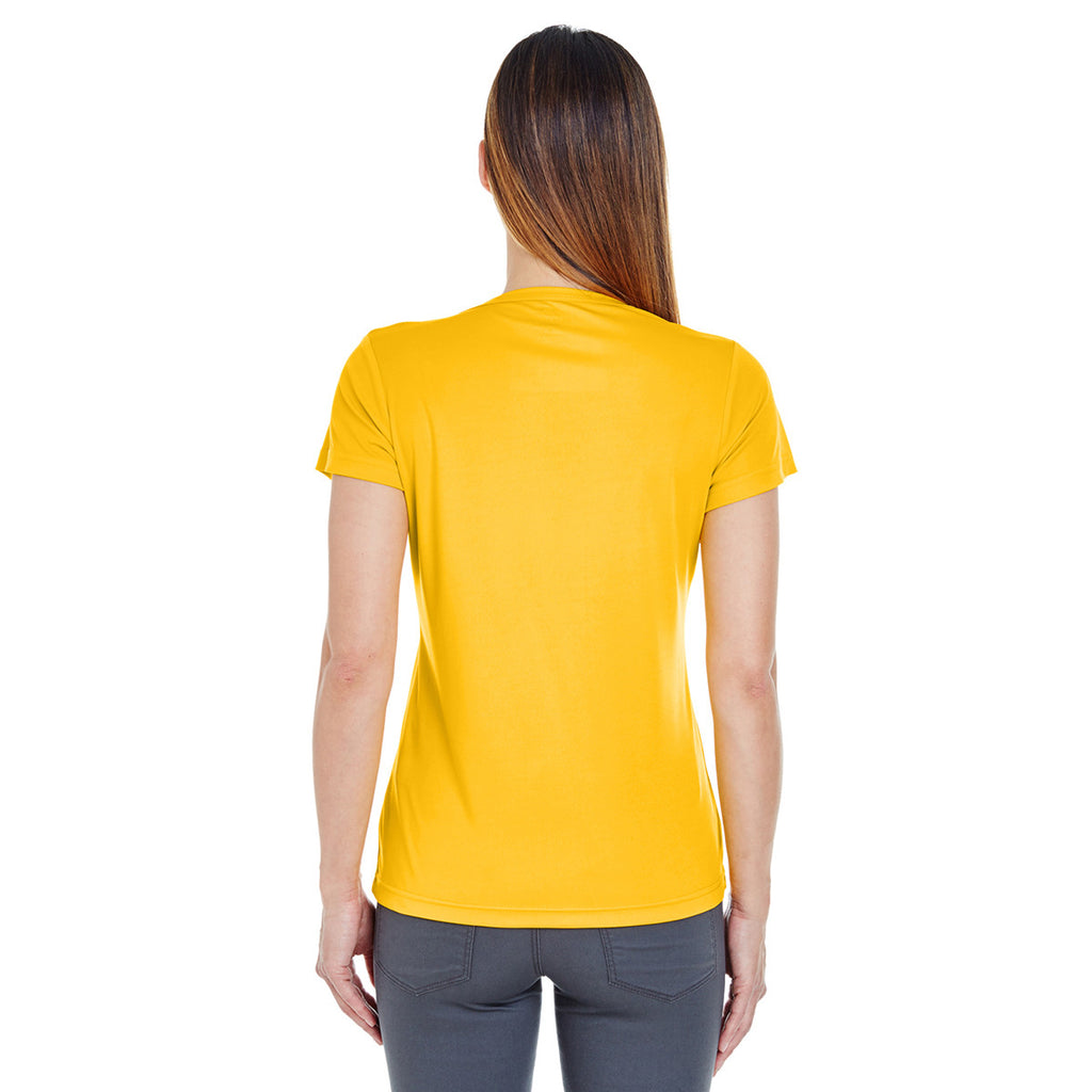 UltraClub Women's Gold Cool & Dry Sport Performance Interlock T-Shirt