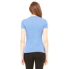 Bella + Canvas Women's Blue Triblend Short-Sleeve Deep V-Neck T-Shirt