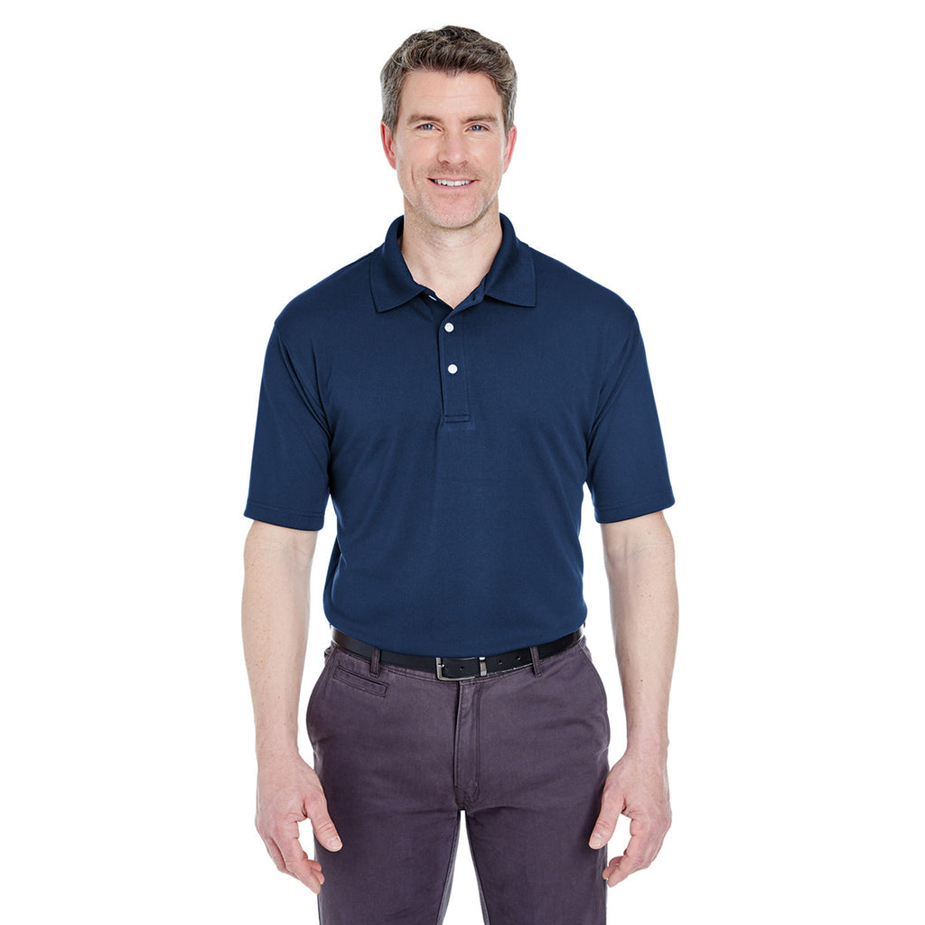UltraClub Men's Navy Cool & Dry Stain-Release Performance Polo