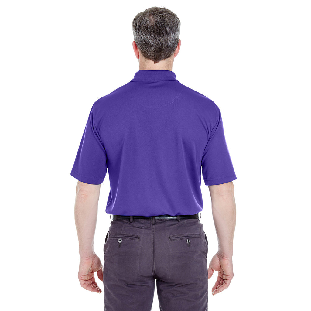 UltraClub Men's Purple Cool & Dry Stain-Release Performance Polo