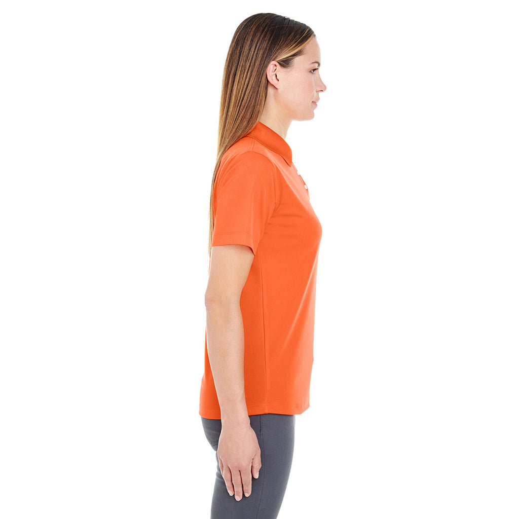 UltraClub Women's Orange Cool & Dry Stain-Release Performance Polo