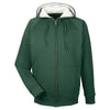UltraClub Men's Forest Green/Heather Grey Rugged Wear Thermal-Lined Full-Zip Hooded Fleece