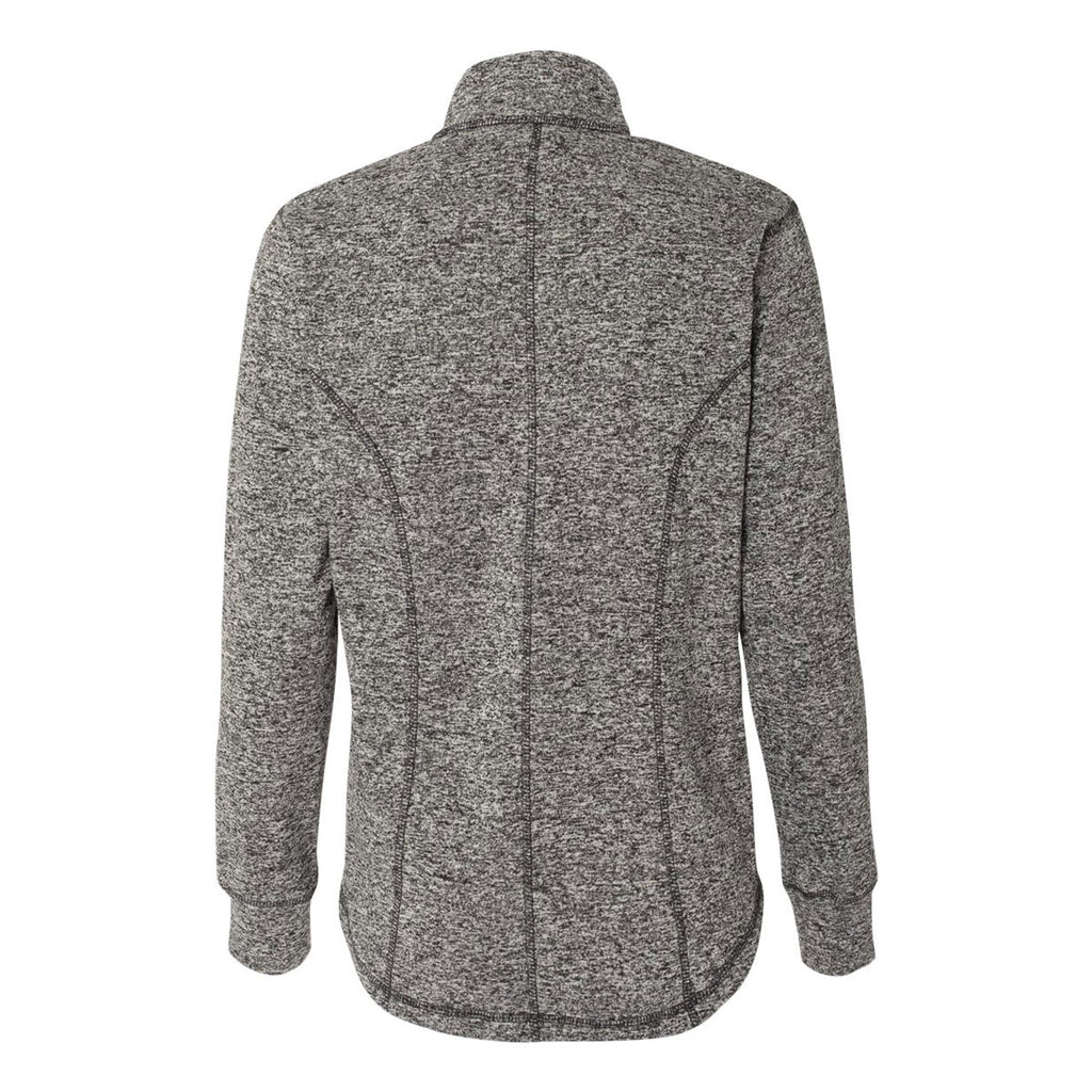 J. America Women's Charcoal Fleck/Black Cosmic Fleece Quarter-Zip Pullover