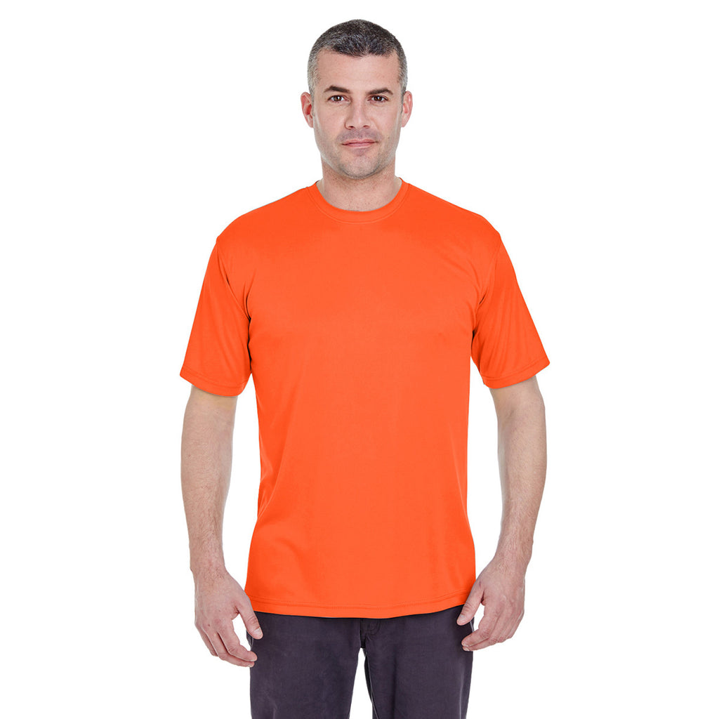 UltraClub Men's Bright Orange Cool & Dry Basic Performance T-Shirt