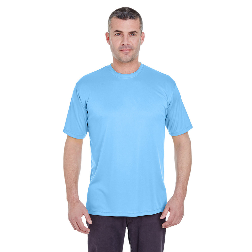 UltraClub Men's Columbia Blue Cool & Dry Basic Performance T-Shirt