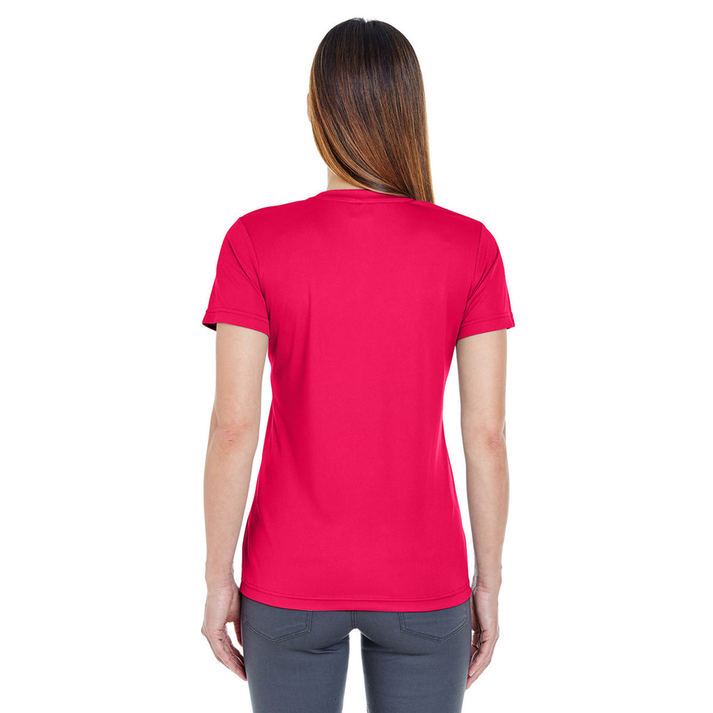 UltraClub Women's Red Cool & Dry Basic Performance T-Shirt