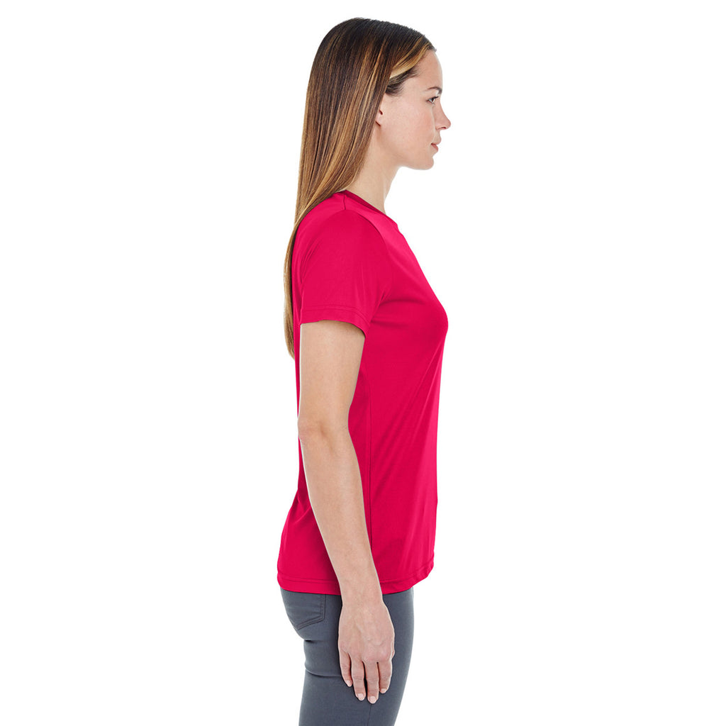 UltraClub Women's Red Cool & Dry Basic Performance T-Shirt