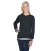 J. America Women's Black Relay Crewneck Sweatshirt