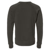 J. America Men's Black Ripple Fleece Raglan Crewneck Sweatshirt