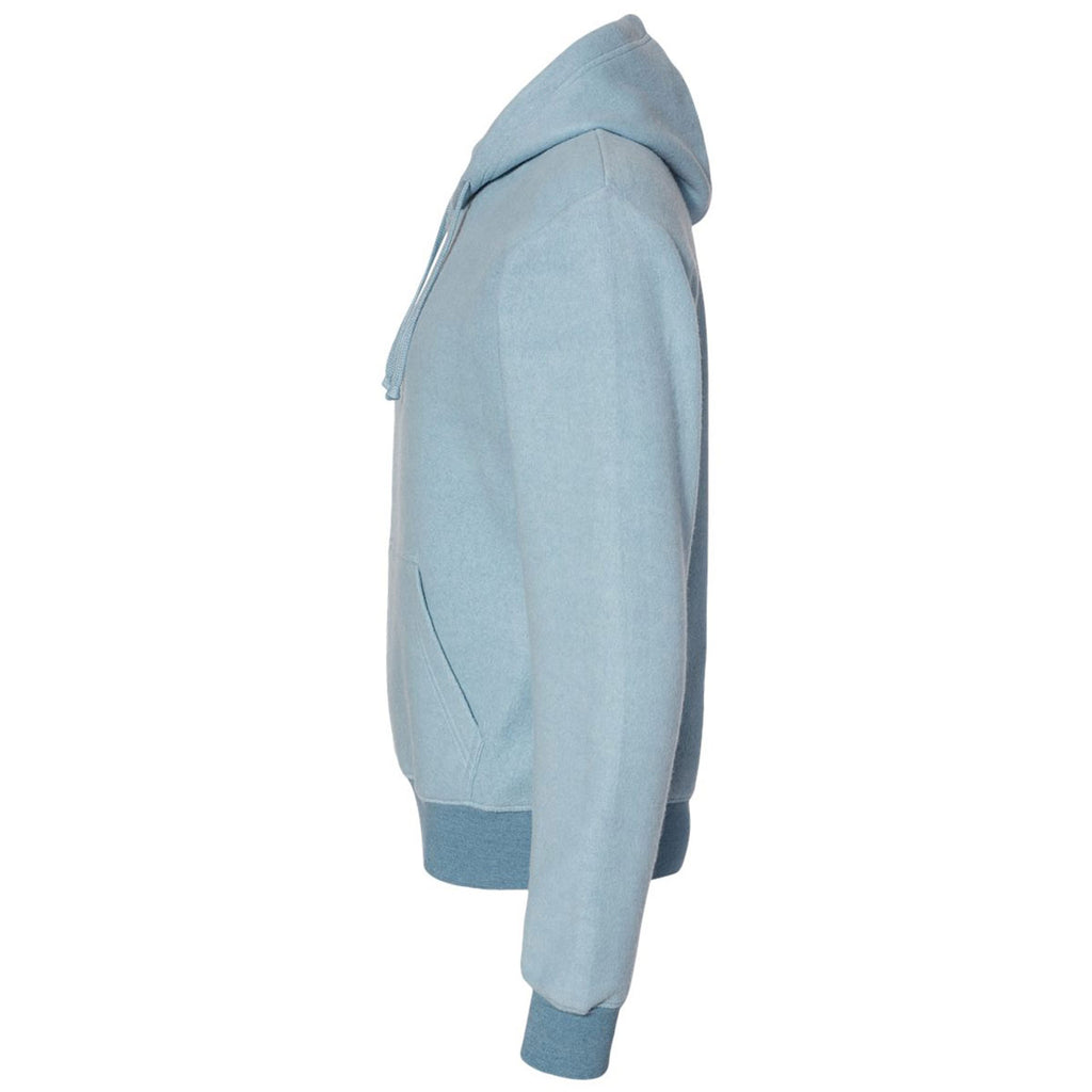 J. America Men's Chambray Heather Flip Side Fleece Hooded Pullover