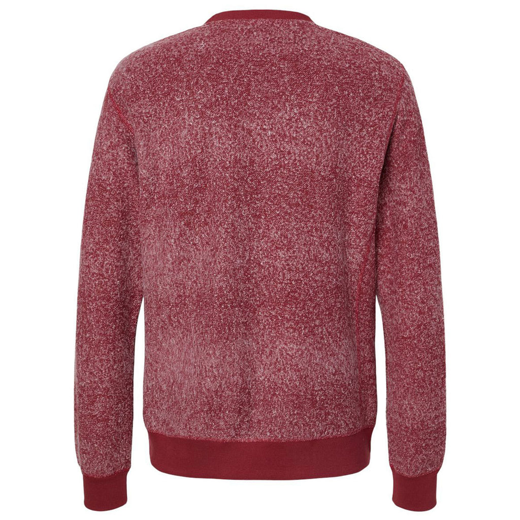 J. America Men's Burgundy Speck Aspen Fleece Crewneck Sweatshirt