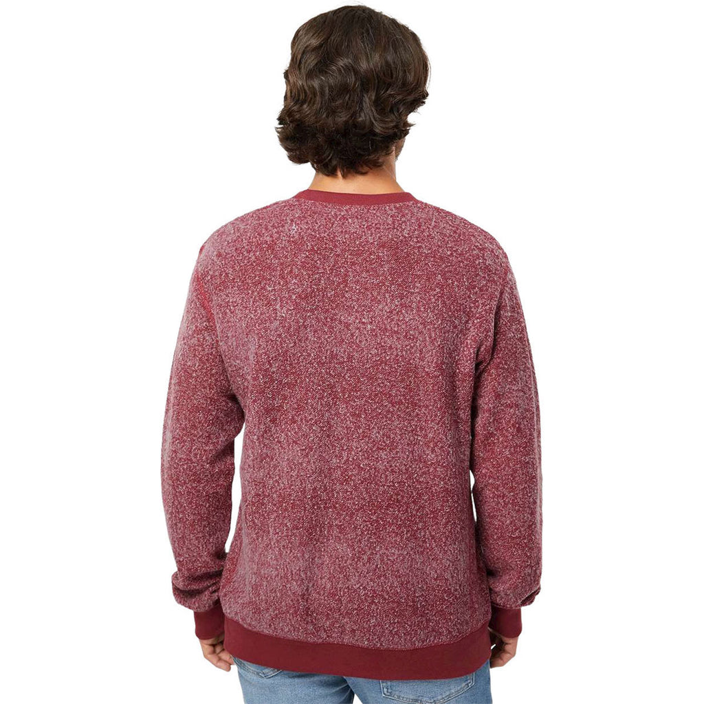 J. America Men's Burgundy Speck Aspen Fleece Crewneck Sweatshirt