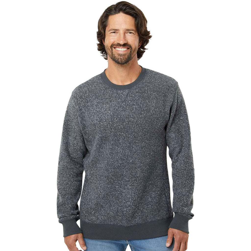 J. America Men's Charcoal Speck Aspen Fleece Crewneck Sweatshirt