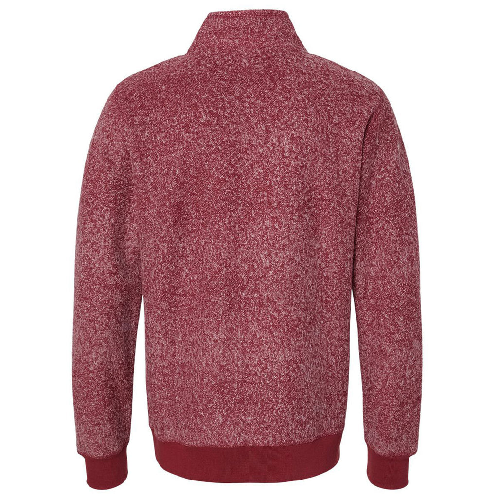 J. America Men's Burgundy Speck Aspen Fleece Quarter Zip