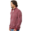 J. America Men's Burgundy Speck Aspen Fleece Quarter Zip