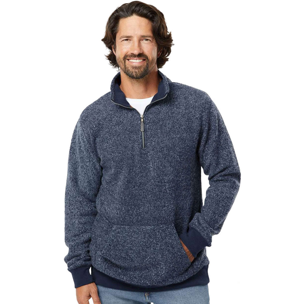 J. America Men's Navy Speak Aspen Fleece Quarter Zip