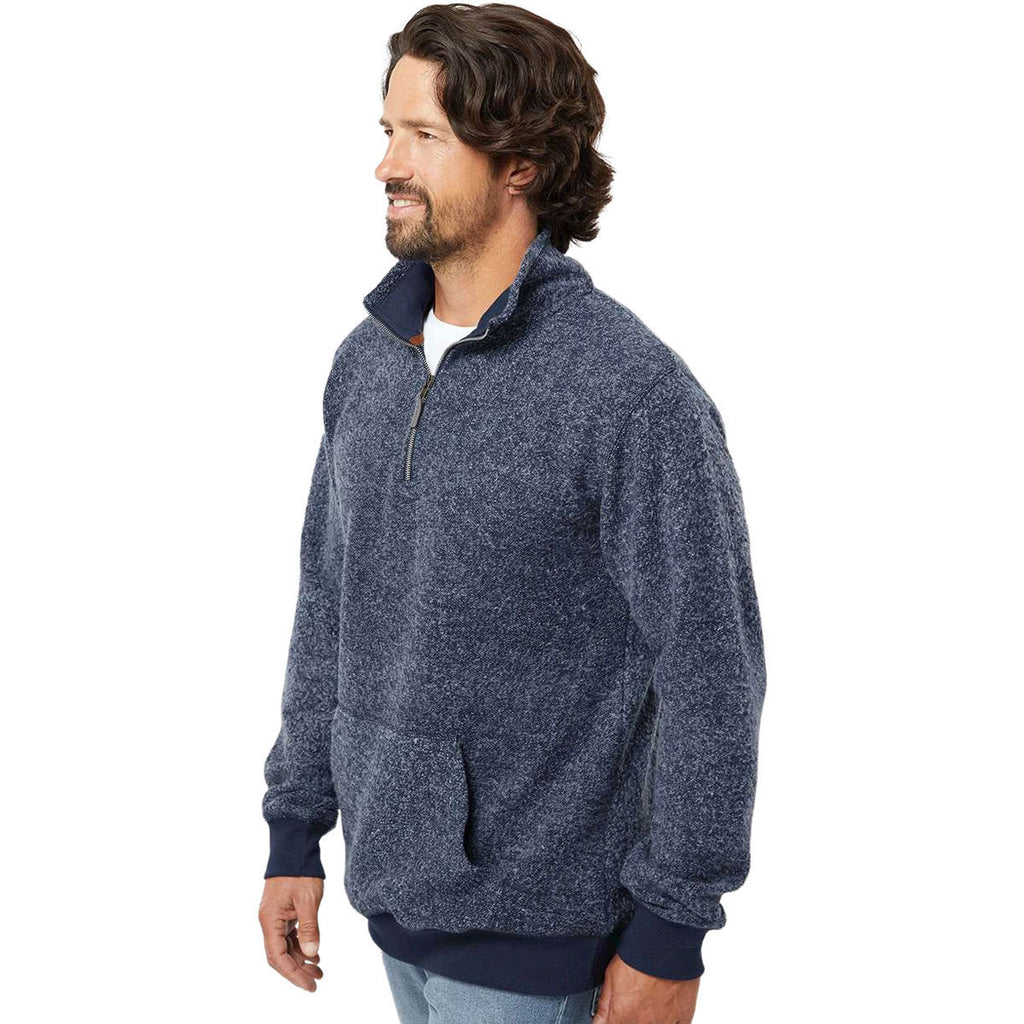 J. America Men's Navy Speak Aspen Fleece Quarter Zip