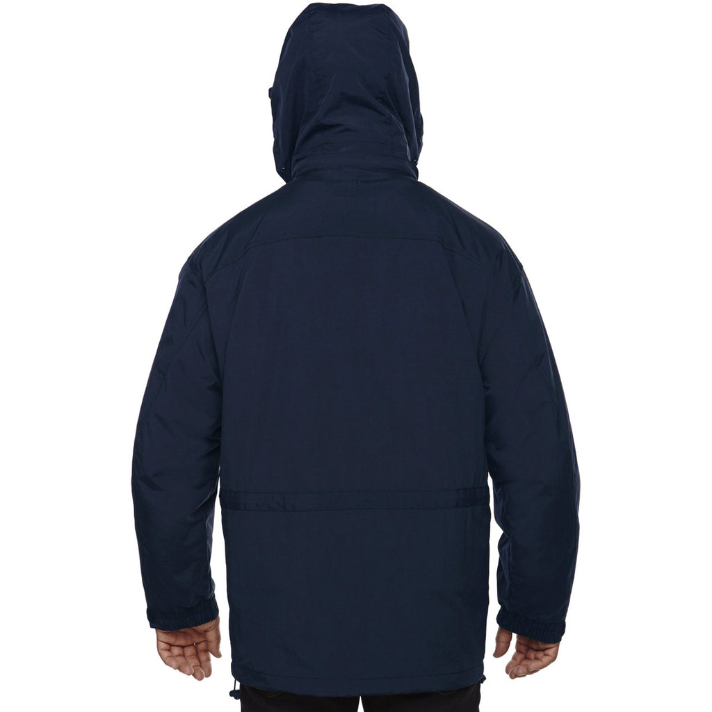 North End Men's Midnight Navy 3-in-1 Parka with Dobby Trim