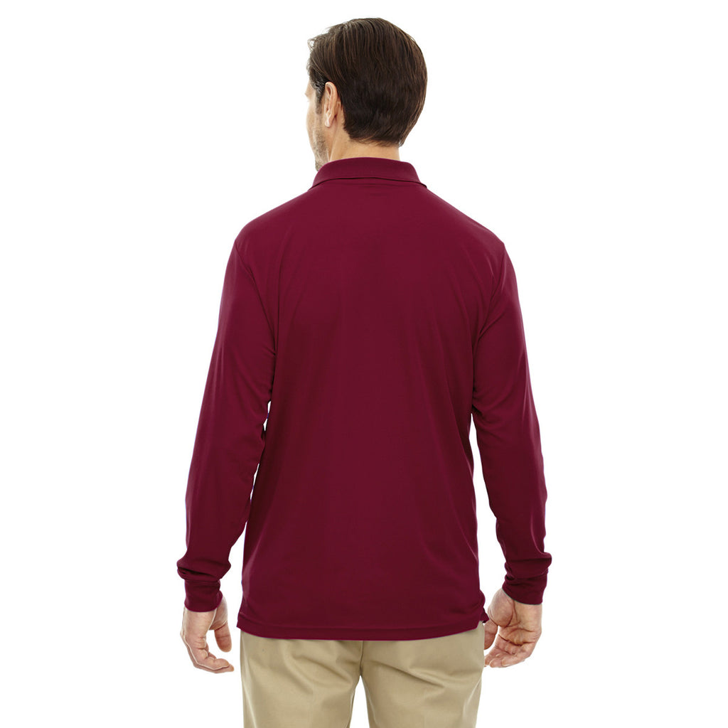 Core 365 Men's Classic Red Pinnacle Performance Long-Sleeve Pique Polo