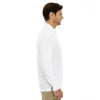 Core 365 Men's White Pinnacle Performance Long-Sleeve Pique Polo