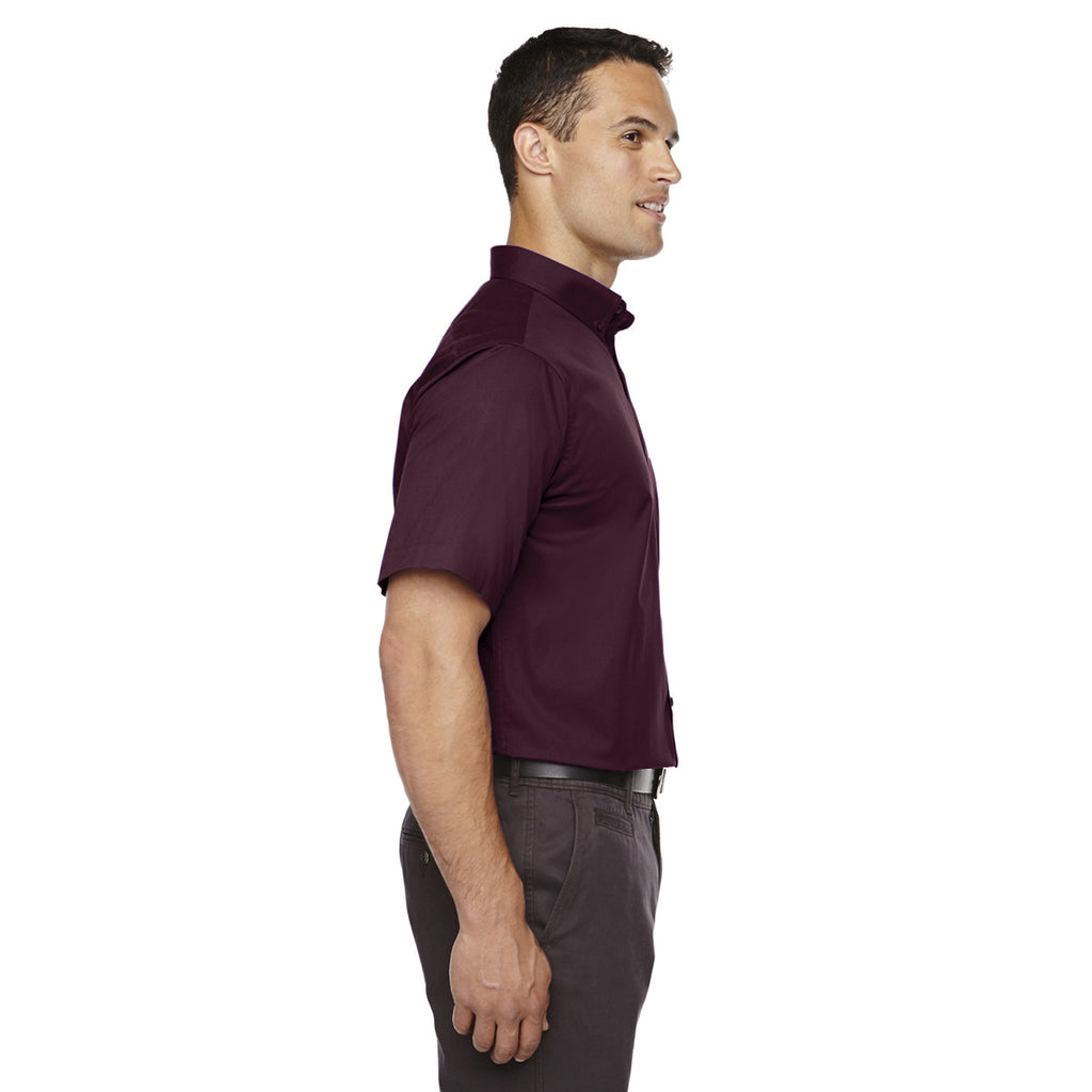 Core 365 Men's Burgundy Optimum Short-Sleeve Twill Shirt