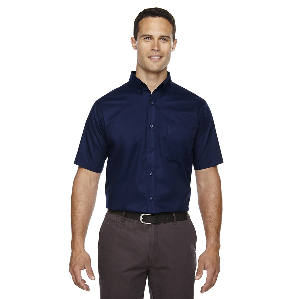 Core 365 Men's Classic Navy Optimum Short-Sleeve Twill Shirt