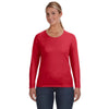 Anvil Women's Red Lightweight Long-Sleeve T-Shirt