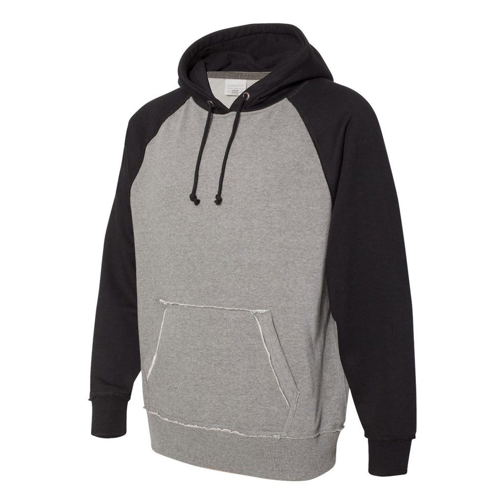 J. America Men's Smoke Heather/Black Vintage Heather Hooded Sweatshirt