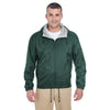 UltraClub Men's Forest Green Fleece-Lined Hooded Jacket