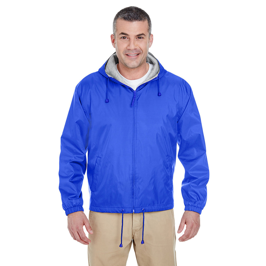 UltraClub Men's Royal Fleece-Lined Hooded Jacket