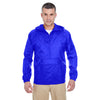 UltraClub Men's Royal Quarter-Zip Hooded Pullover Pack-Away Jacket