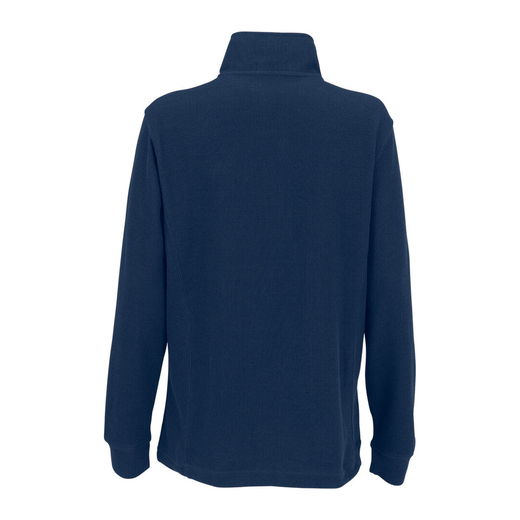 Vantage Women's Navy 1/4-Zip Flat Back Rib Pullover