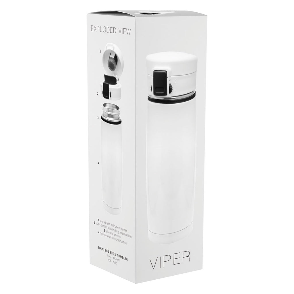 ETS White/Maroon Viper Stainless Steel Tumbler 16 oz