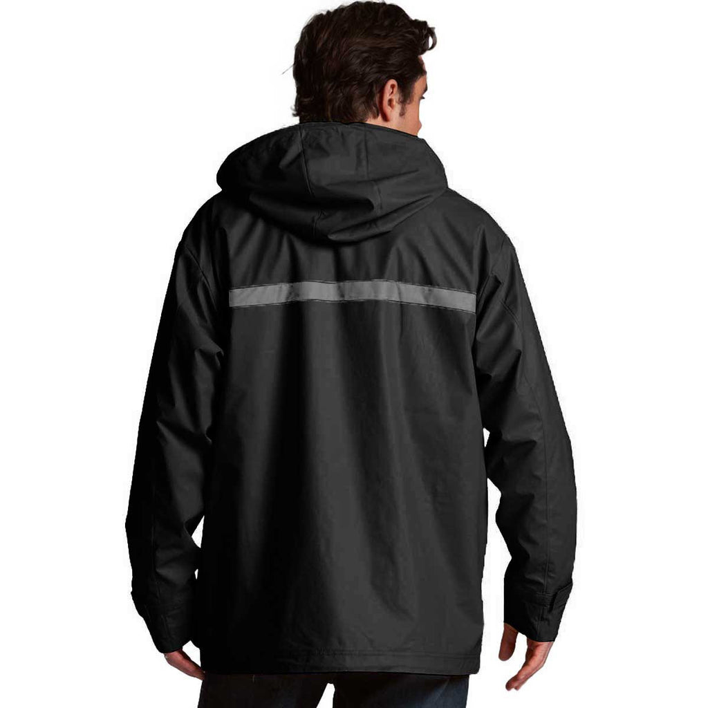 Charles River Men's Black/Grey New Englander Rain Jacket
